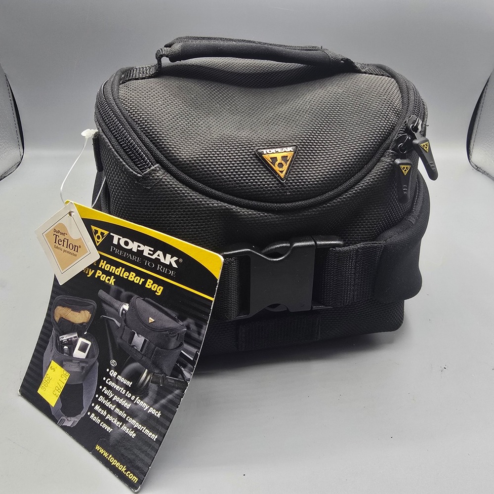Topeak Compact Handlebar Bag Fanny Pack Black QR Mount DuPont Teflon BG1783